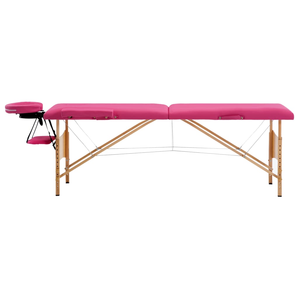 Massagetafel inklapbaar 2 zones hout roze is nu te koop bij PeponiXL, paradijselijk wonen!