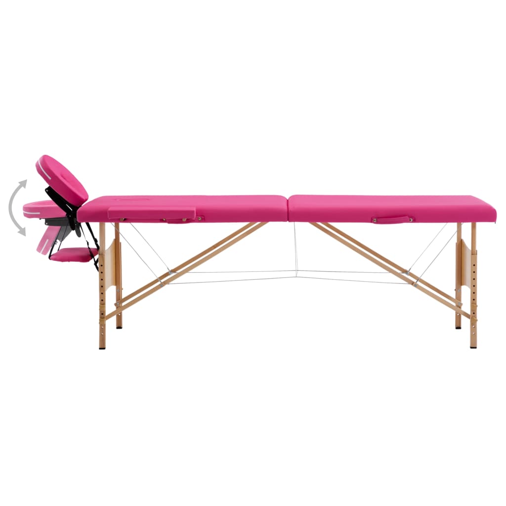 Massagetafel inklapbaar 2 zones hout roze is nu te koop bij PeponiXL, paradijselijk wonen!
