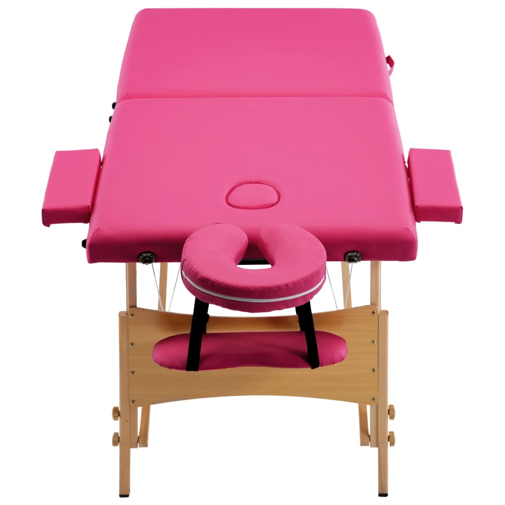 Massagetafel inklapbaar 2 zones hout roze is nu te koop bij PeponiXL, paradijselijk wonen!