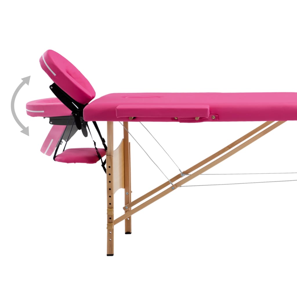 Massagetafel inklapbaar 2 zones hout roze is nu te koop bij PeponiXL, paradijselijk wonen!
