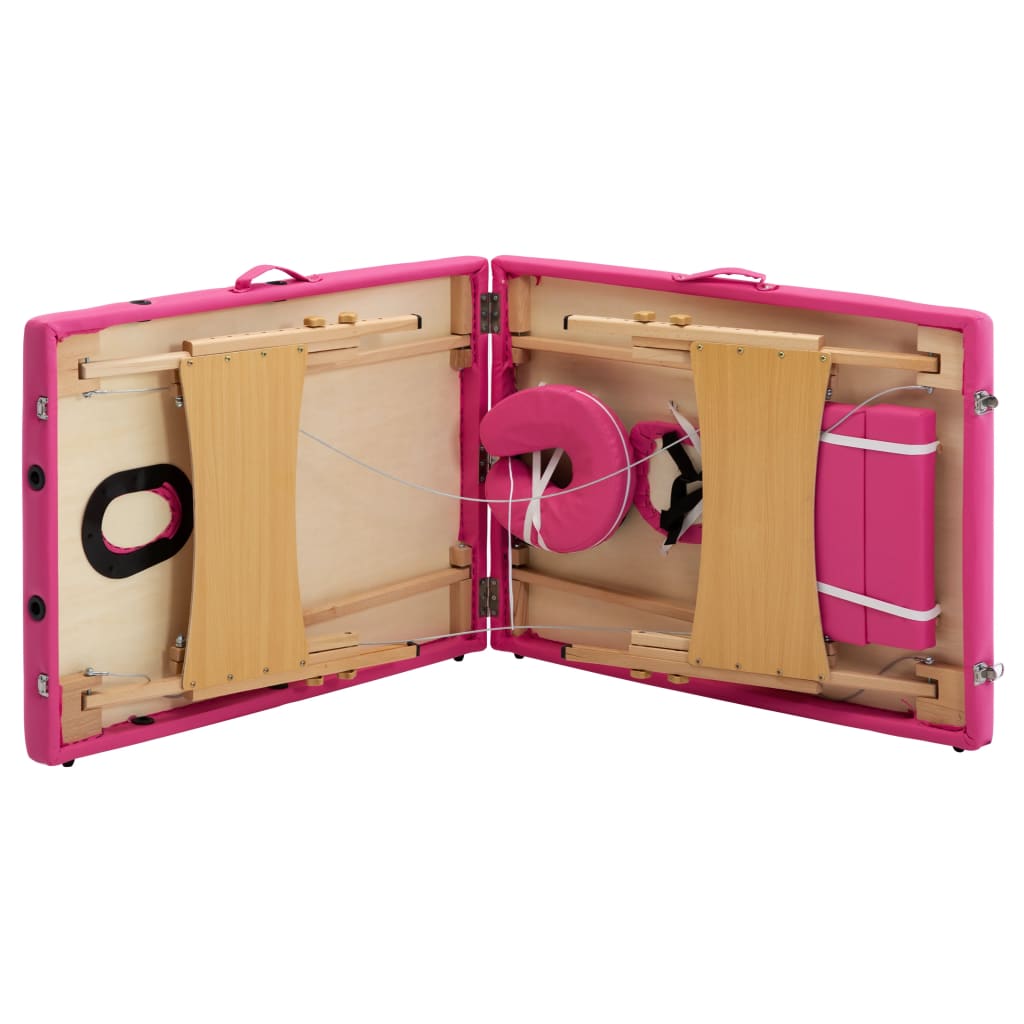 Massagetafel inklapbaar 2 zones hout roze is nu te koop bij PeponiXL, paradijselijk wonen!