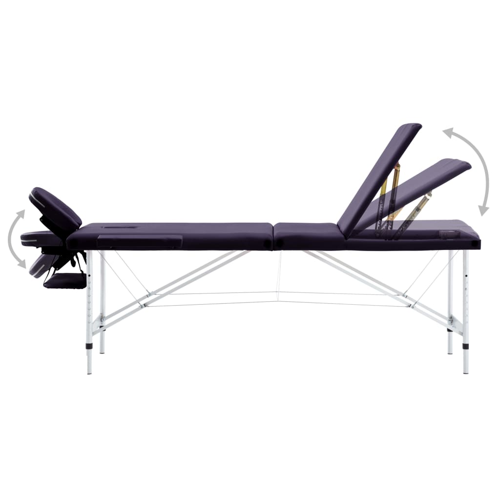 Massagetafel inklapbaar 3 zones aluminum paars is nu te koop bij PeponiXL, paradijselijk wonen!