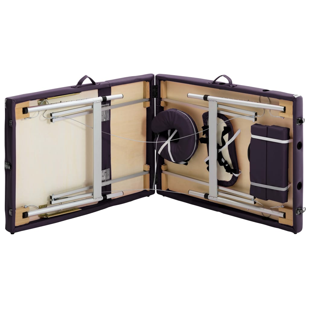 Massagetafel inklapbaar 3 zones aluminum paars is nu te koop bij PeponiXL, paradijselijk wonen!