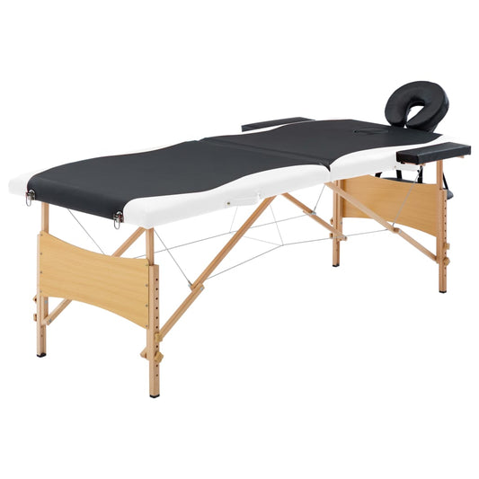 Massagetafel inklapbaar 2 zones hout zwart en wit is nu te koop bij PeponiXL, paradijselijk wonen!