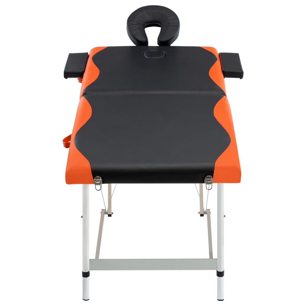 Massagetafel inklapbaar 2 zones aluminium zwart en oranje is nu te koop bij PeponiXL, paradijselijk wonen!