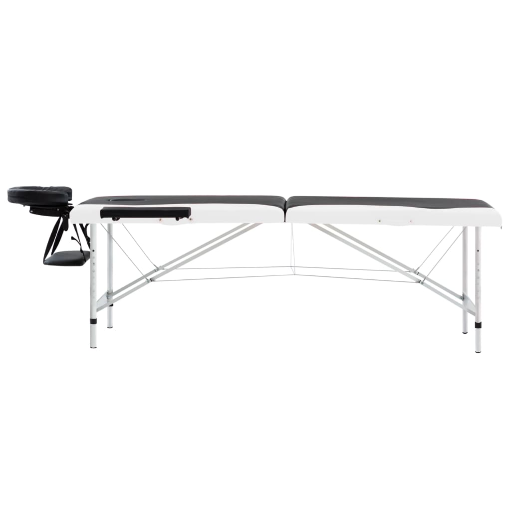 Massagetafel inklapbaar 2 zones aluminium zwart en wit is nu te koop bij PeponiXL, paradijselijk wonen!