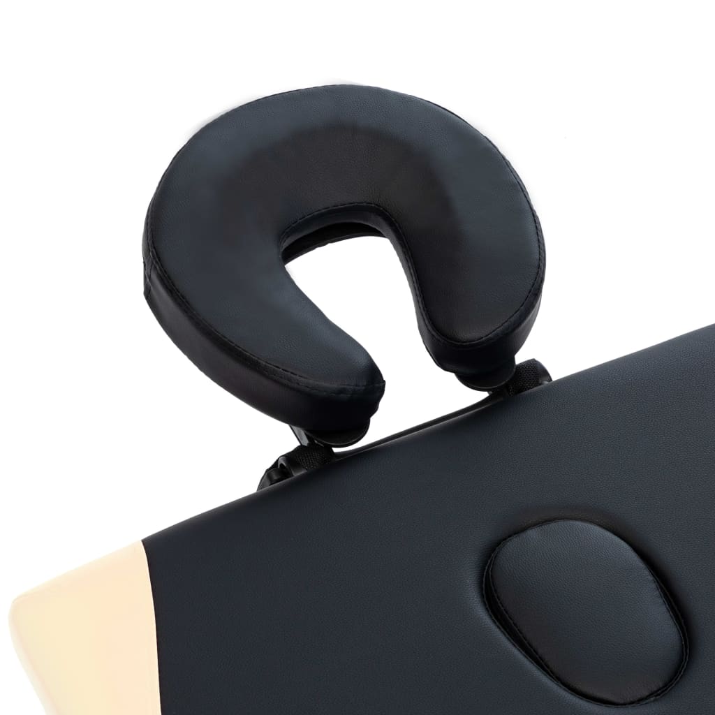 Massagetafel inklapbaar 2 zones aluminium zwart en beige is nu te koop bij PeponiXL, paradijselijk wonen!