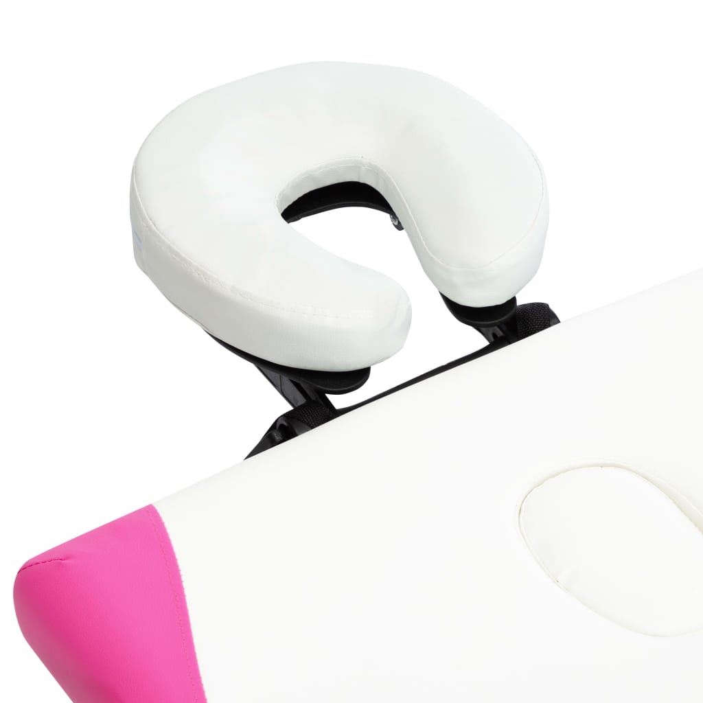 Massagetafel inklapbaar 2 zones aluminium wit en roze is nu te koop bij PeponiXL, paradijselijk wonen!