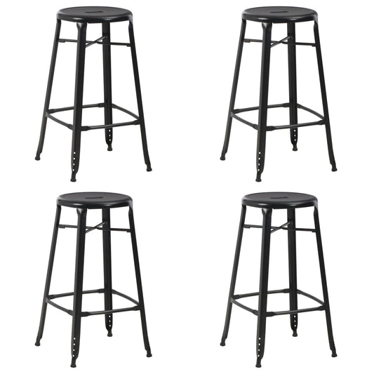 Barkrukken 4 st staal zwart is nu te koop bij PeponiXL, paradijselijk wonen!