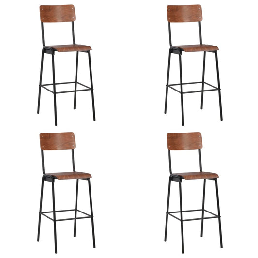 Barstoelen 4 st massief multiplex staal is nu te koop bij PeponiXL, paradijselijk wonen!
