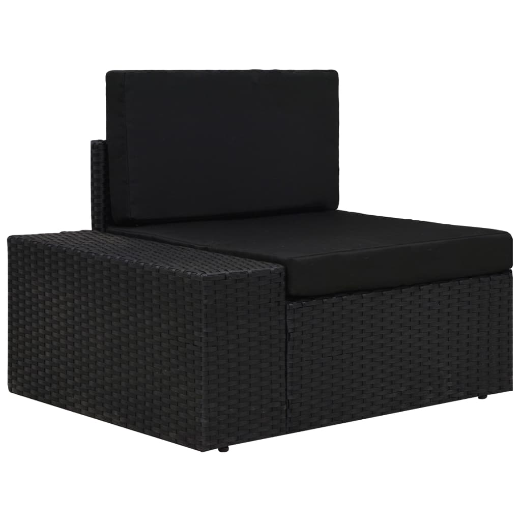 4-delige Loungeset poly rattan zwart is nu te koop bij PeponiXL, paradijselijk wonen!