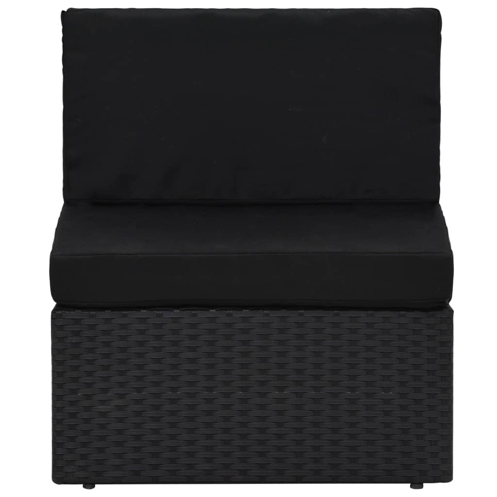 4-delige Loungeset poly rattan zwart is nu te koop bij PeponiXL, paradijselijk wonen!