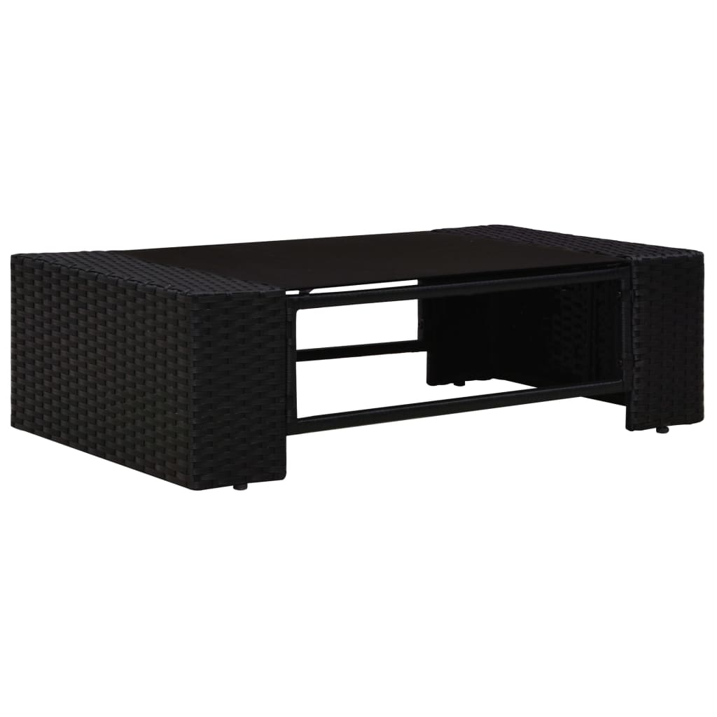 7-delige Loungeset poly rattan zwart is nu te koop bij PeponiXL, paradijselijk wonen!