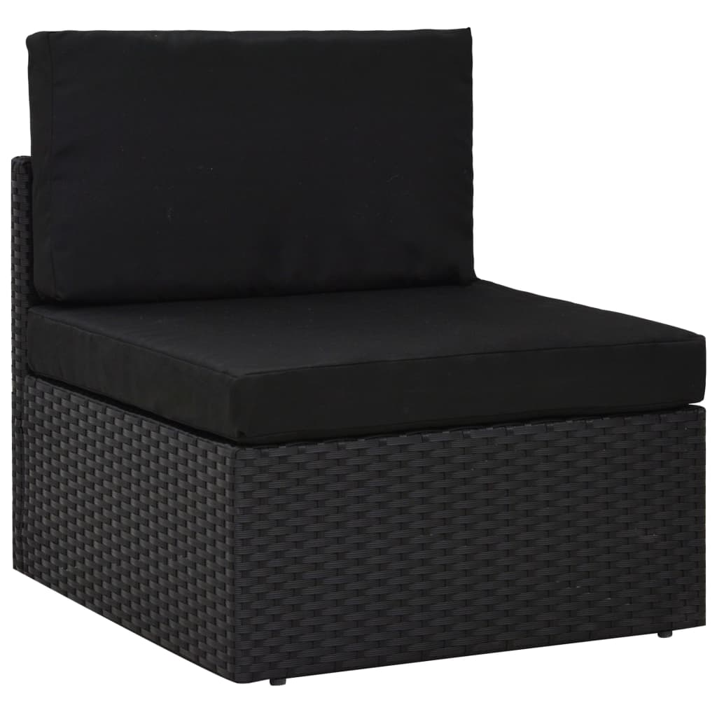 4-delige Loungeset poly rattan zwart is nu te koop bij PeponiXL, paradijselijk wonen!