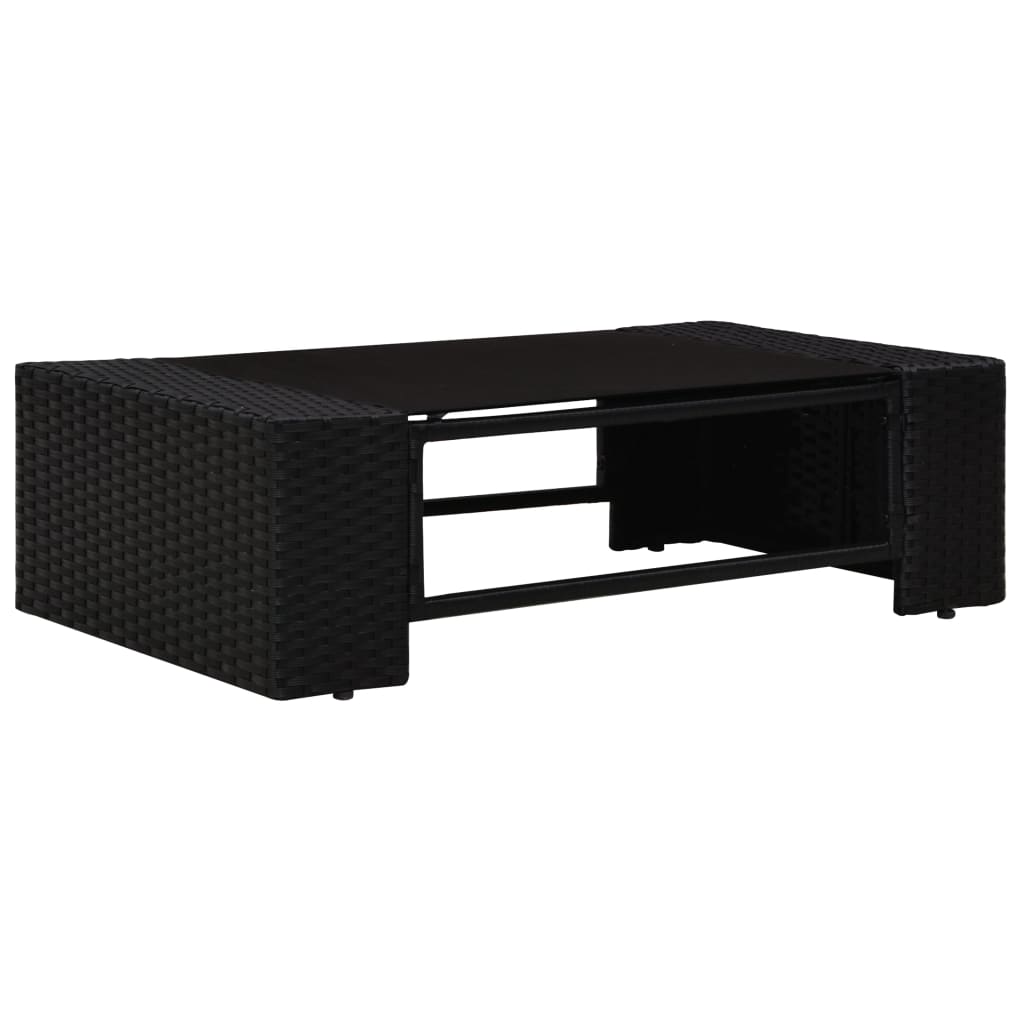 5-delige Loungeset poly rattan zwart is nu te koop bij PeponiXL, paradijselijk wonen!