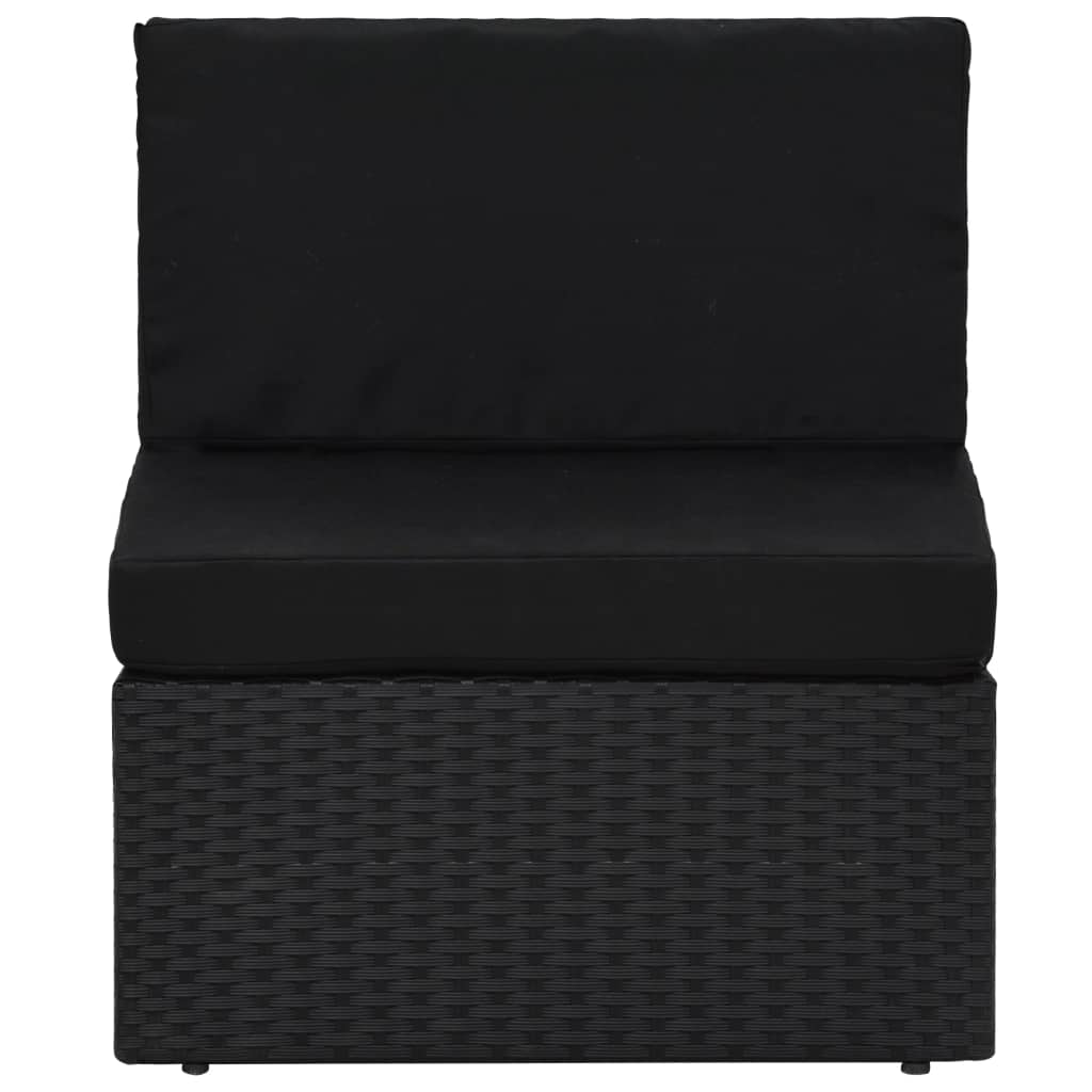 5-delige Loungeset poly rattan zwart is nu te koop bij PeponiXL, paradijselijk wonen!