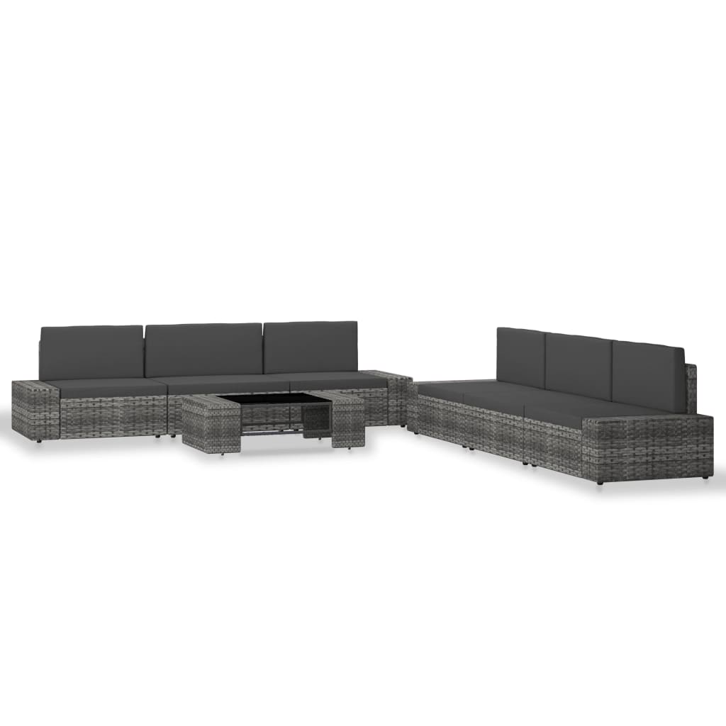 7-delige Loungeset poly rattan grijs is nu te koop bij PeponiXL, paradijselijk wonen!