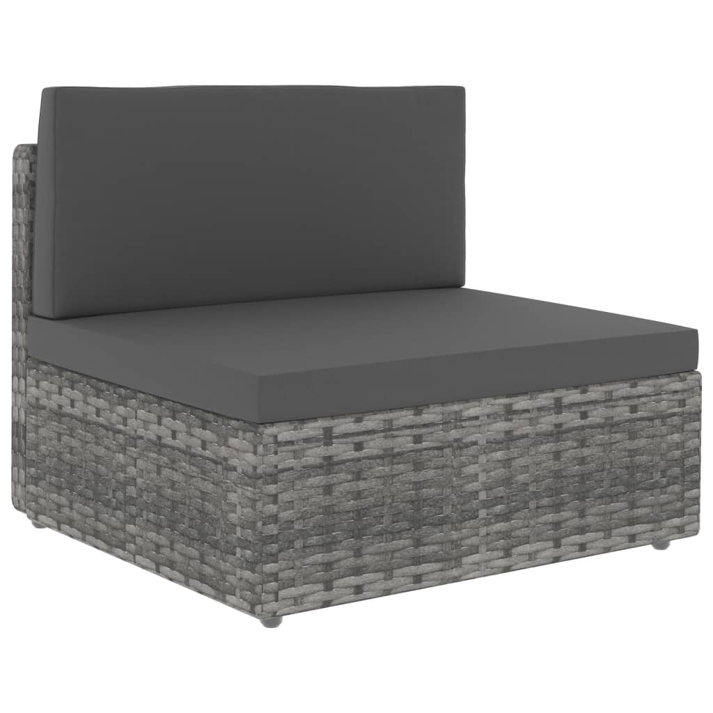 7-delige Loungeset poly rattan grijs is nu te koop bij PeponiXL, paradijselijk wonen!