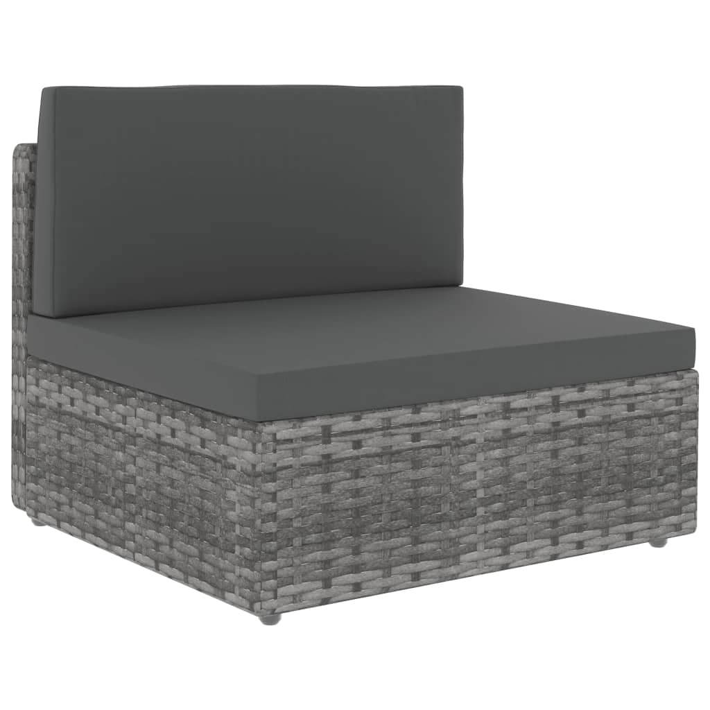 4-delige Loungeset poly rattan grijs is nu te koop bij PeponiXL, paradijselijk wonen!