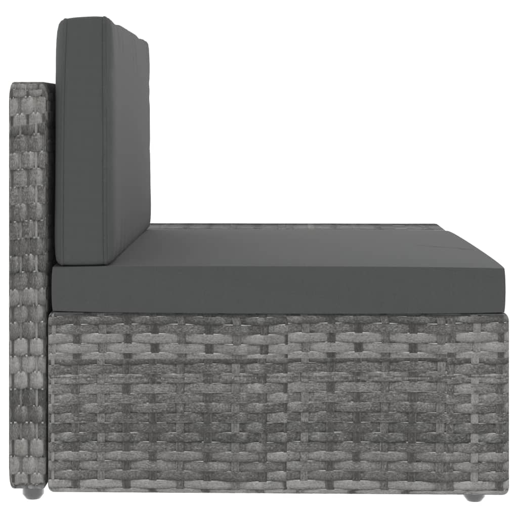 4-delige Loungeset poly rattan grijs is nu te koop bij PeponiXL, paradijselijk wonen!