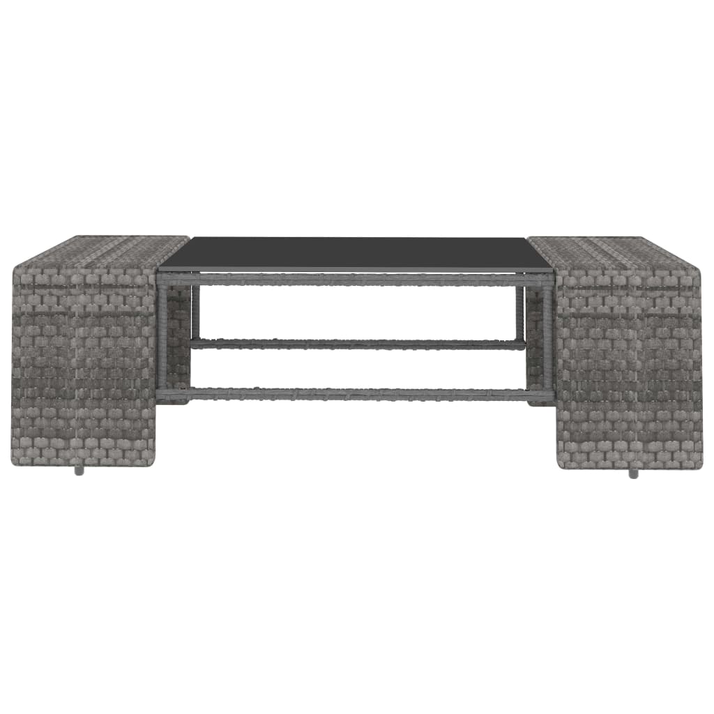 10-delige Loungeset poly rattan grijs is nu te koop bij PeponiXL, paradijselijk wonen!