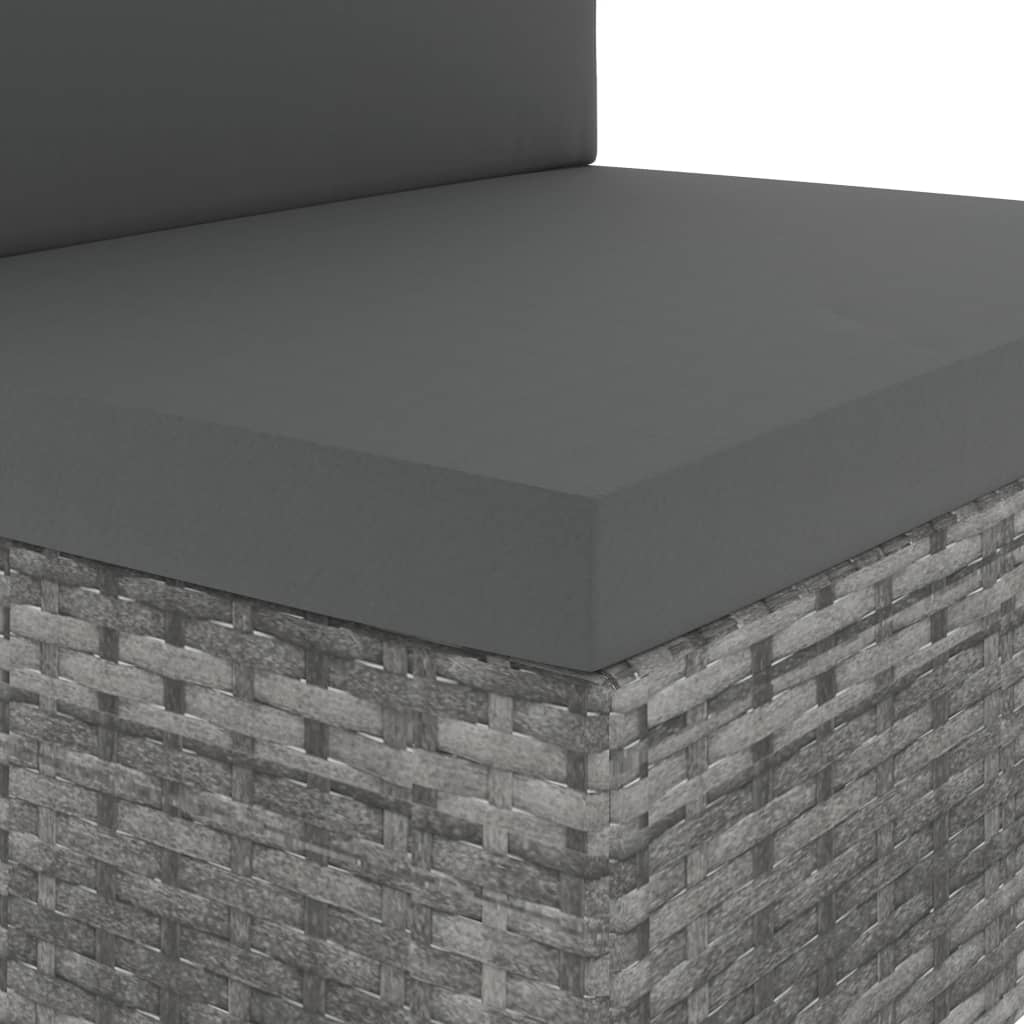 10-delige Loungeset poly rattan grijs is nu te koop bij PeponiXL, paradijselijk wonen!