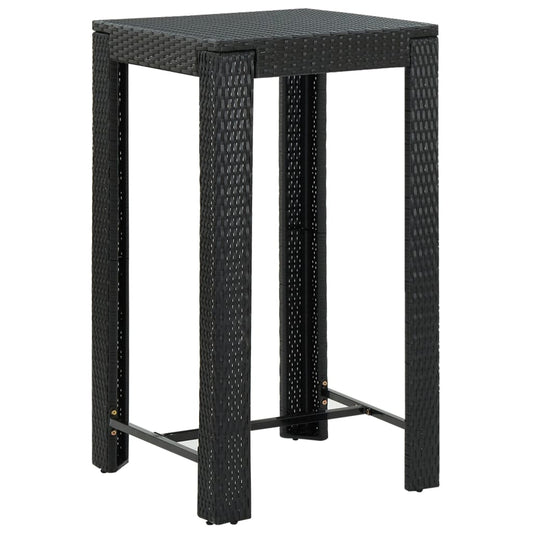 Tuinbartafel 60,5x60,5x110,5 cm poly rattan zwart is nu te koop bij PeponiXL, paradijselijk wonen!