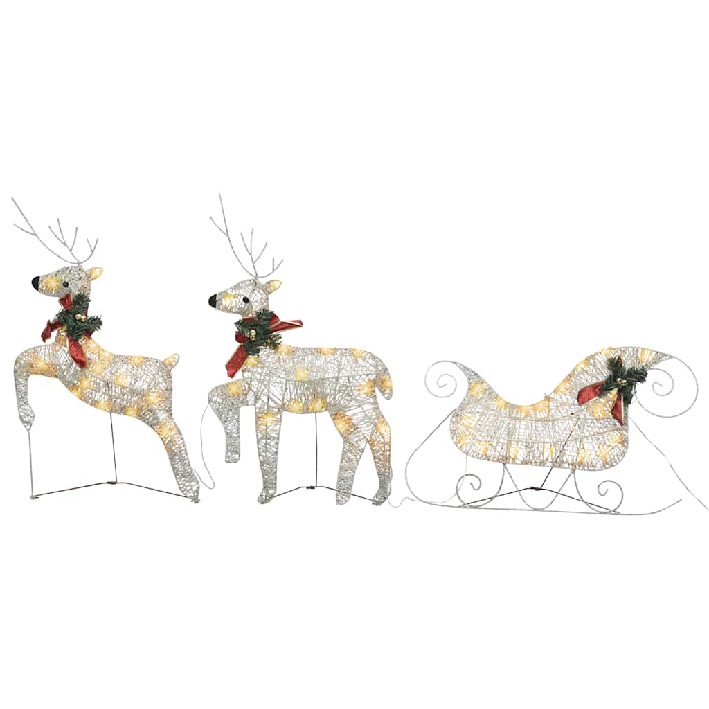Kerstdecoratie rendieren en slee 60 LED's goudkleurig is nu te koop bij PeponiXL, paradijselijk wonen!