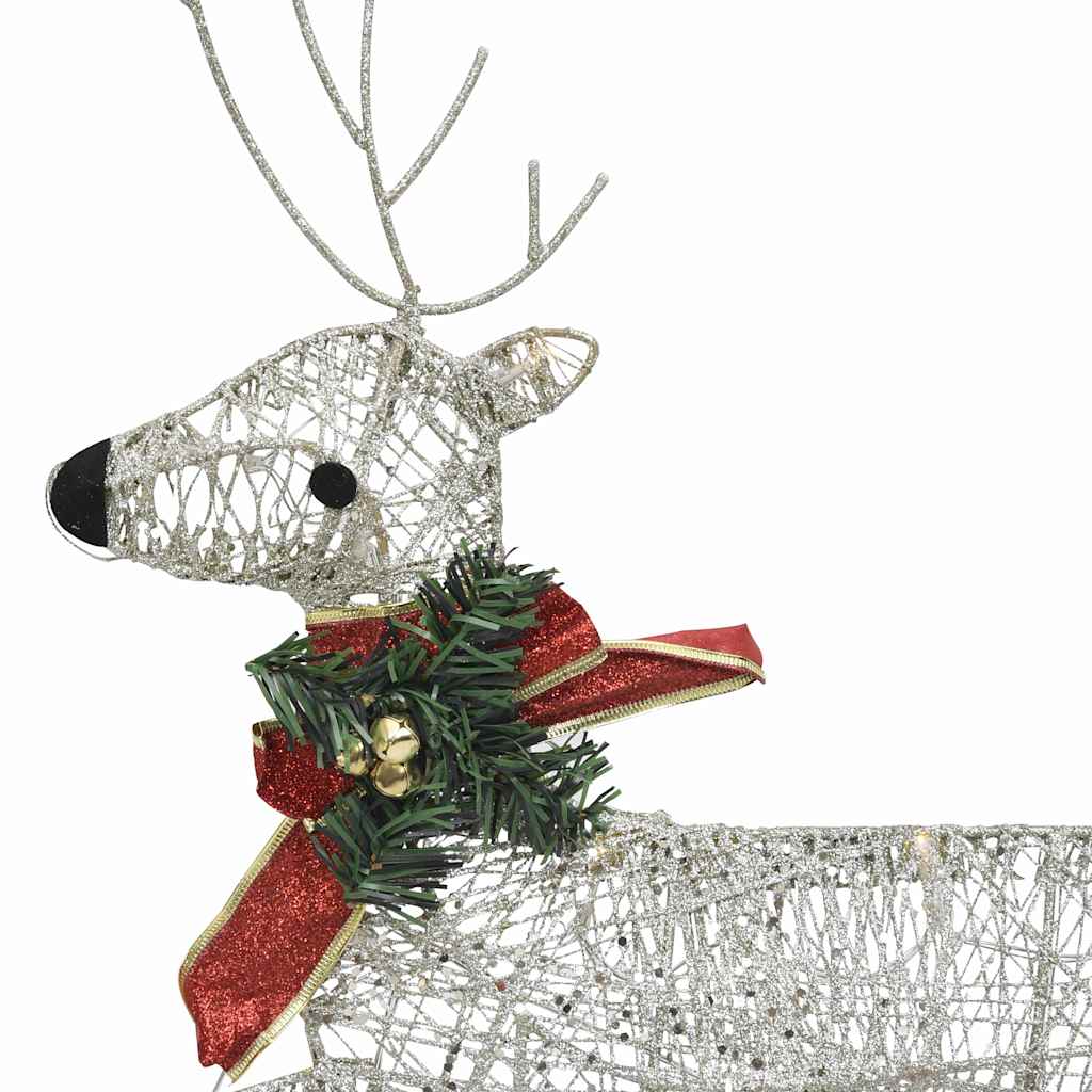 Kerstdecoratie rendieren en slee 60 LED's goudkleurig is nu te koop bij PeponiXL, paradijselijk wonen!