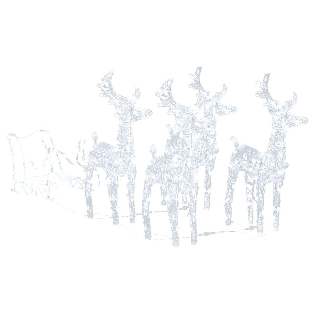 Kerstdecoratie rendieren en slee 280x28x55 cm acryl is nu te koop bij PeponiXL, paradijselijk wonen!