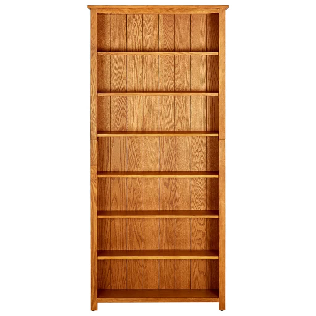 Boekenkast met 7 schappen 90x22,5x200 cm massief eikenhout is nu te koop bij PeponiXL, paradijselijk wonen!