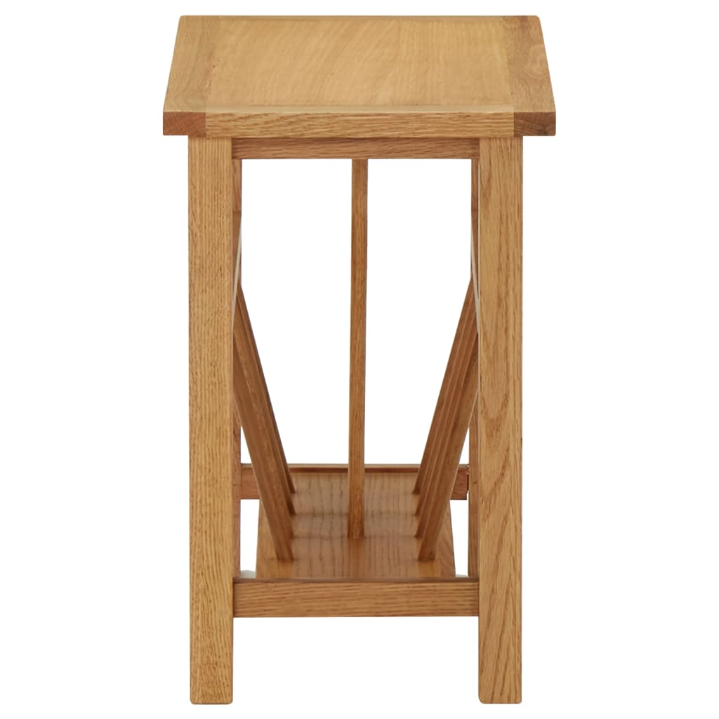 Bijzettafel 45x27x42 cm massief eikenhout is nu te koop bij PeponiXL, paradijselijk wonen!
