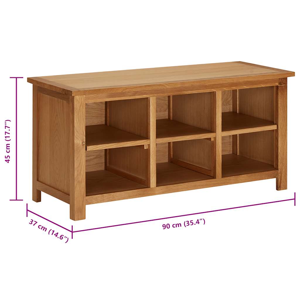 Schoenenrek 90x37x45 cm massief eikenhout is nu te koop bij PeponiXL, paradijselijk wonen!