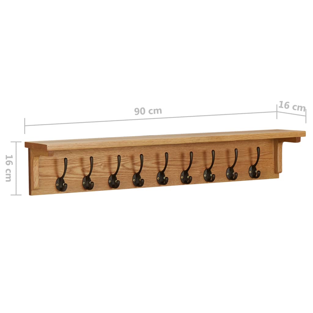 Kapstok 90x16x16 cm massief eikenhout is nu te koop bij PeponiXL, paradijselijk wonen!