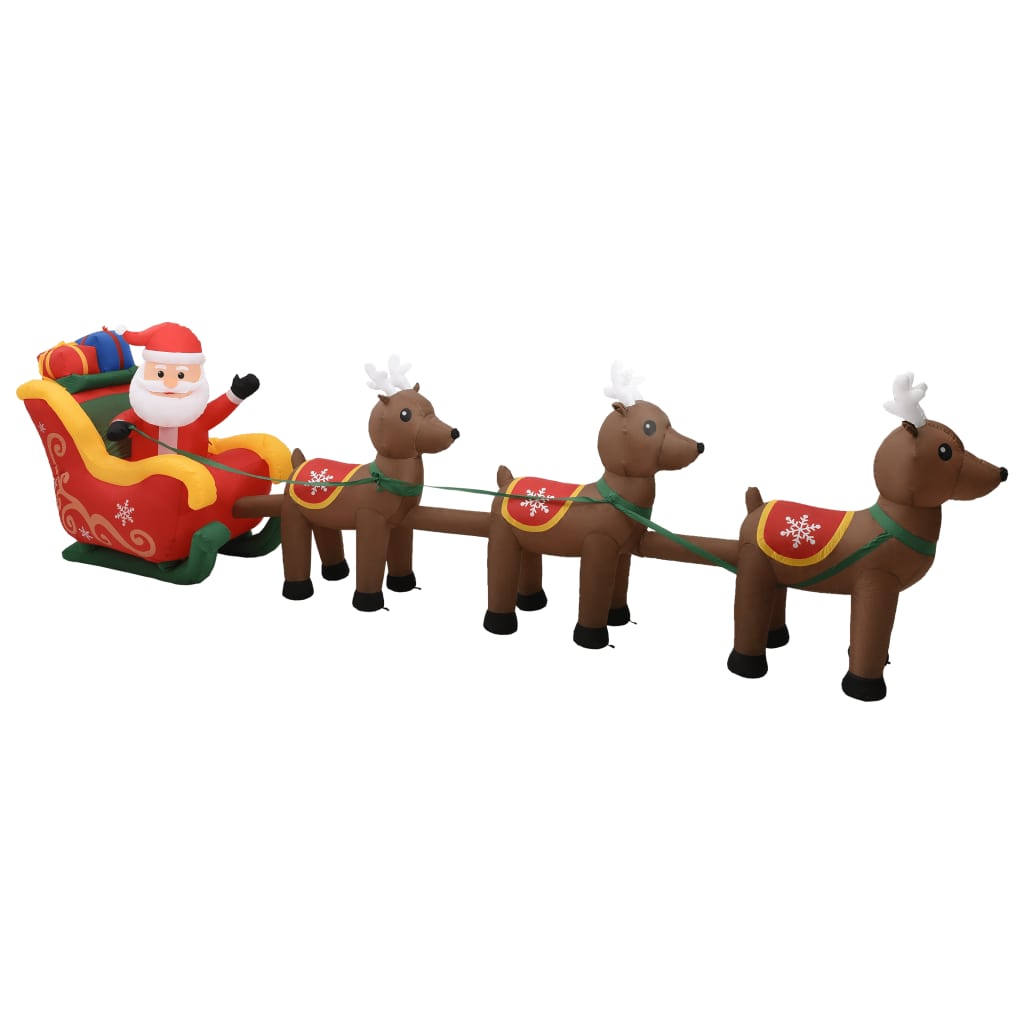 Kerstdecoratie opblaasbaar kerstman en rendieren LED 490 cm is nu te koop bij PeponiXL, paradijselijk wonen!