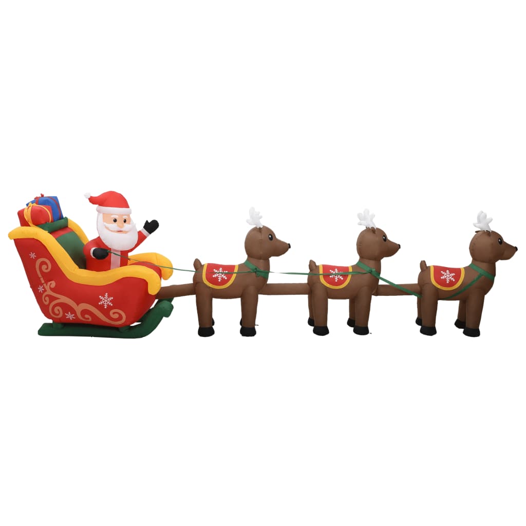 Kerstdecoratie opblaasbaar kerstman en rendieren LED 490 cm is nu te koop bij PeponiXL, paradijselijk wonen!