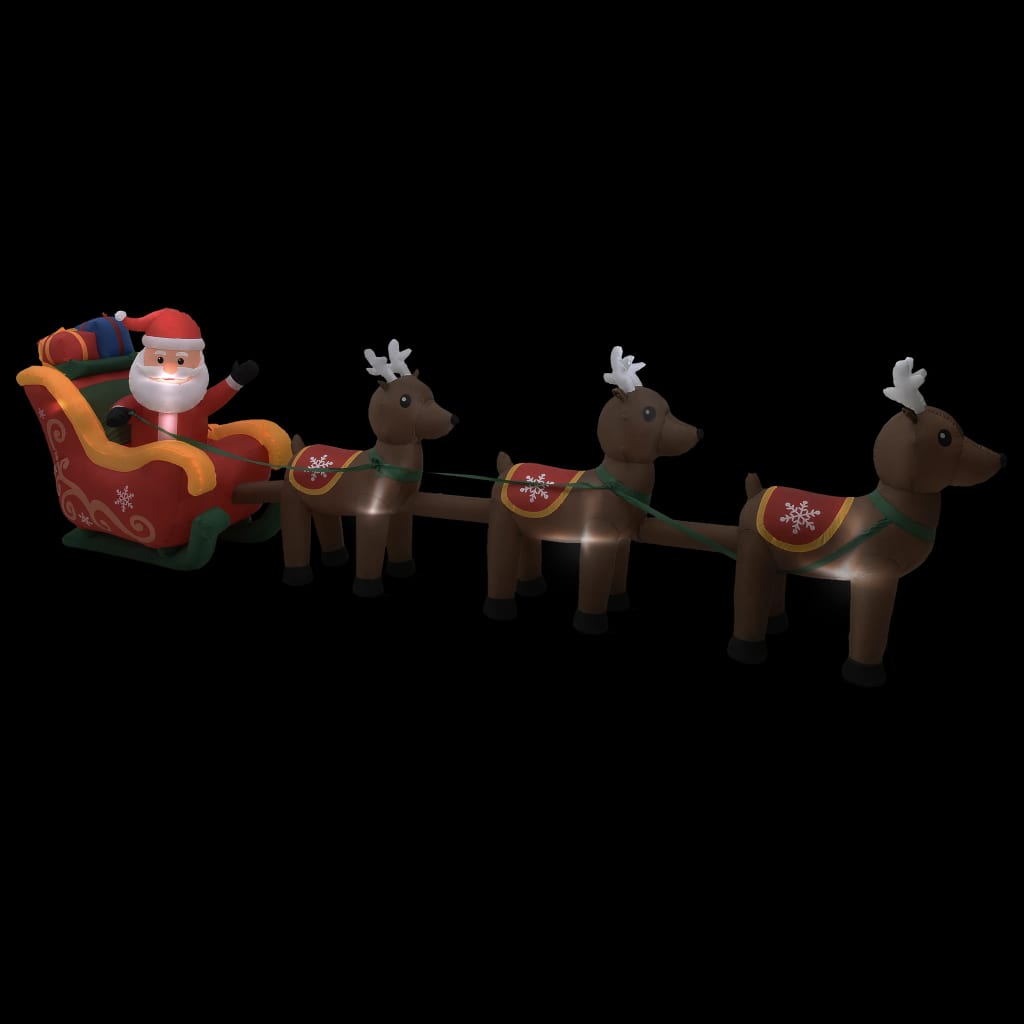 Kerstdecoratie opblaasbaar kerstman en rendieren LED 490 cm is nu te koop bij PeponiXL, paradijselijk wonen!