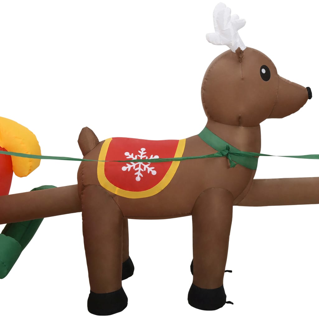 Kerstdecoratie opblaasbaar kerstman en rendieren LED 490 cm is nu te koop bij PeponiXL, paradijselijk wonen!