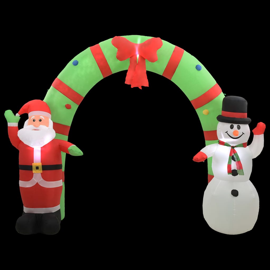 Kerstboog kerstman en sneeuwpop opblaasbaar LED 223 cm is nu te koop bij PeponiXL, paradijselijk wonen!