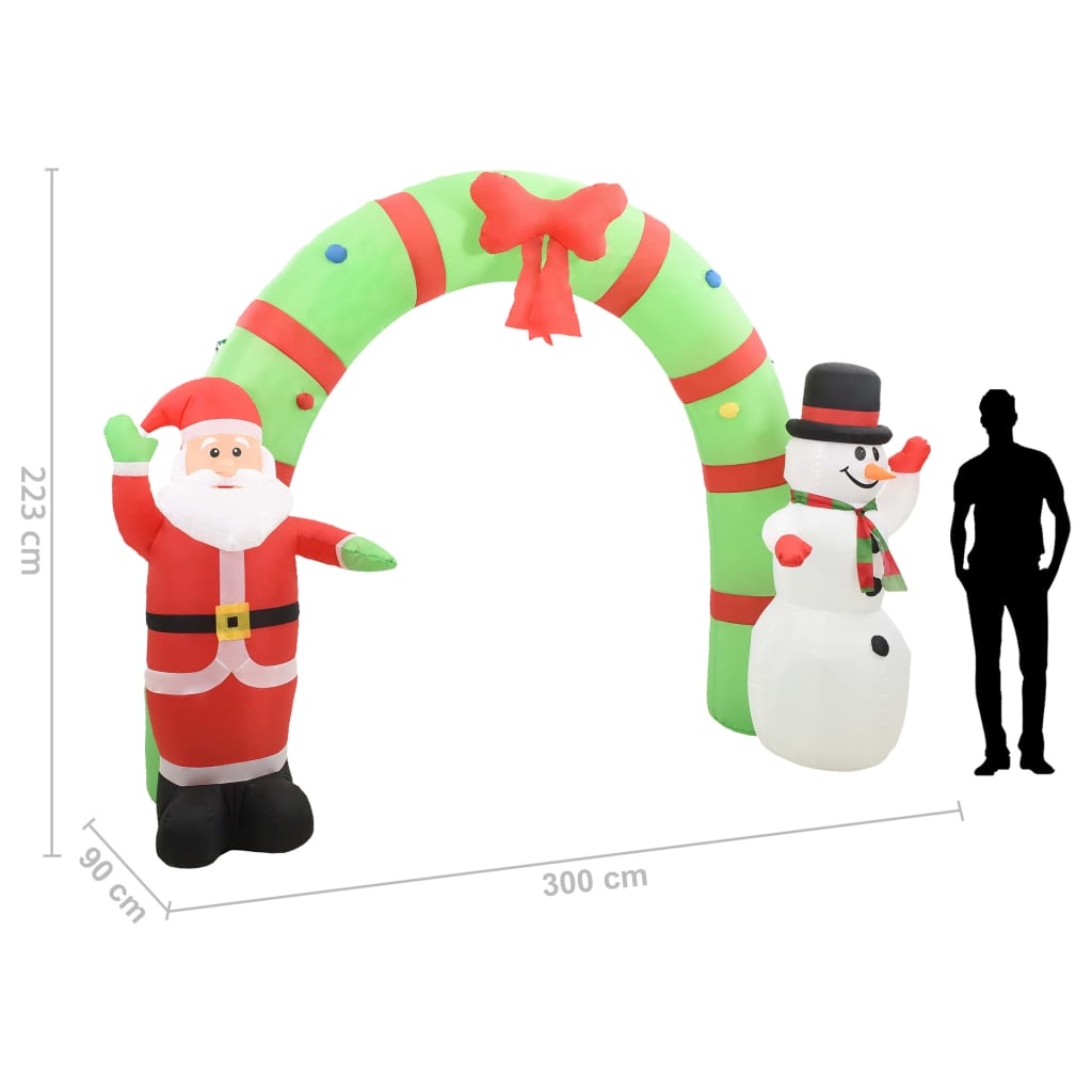 Kerstboog kerstman en sneeuwpop opblaasbaar LED 223 cm is nu te koop bij PeponiXL, paradijselijk wonen!