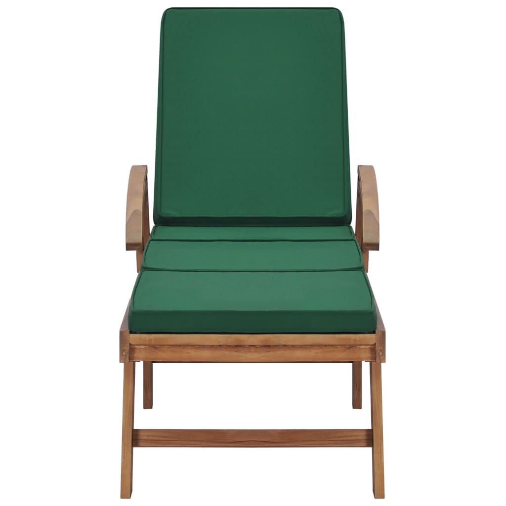 Ligbedden met kussens 2 st massief teakhout groen is nu te koop bij PeponiXL, paradijselijk wonen!