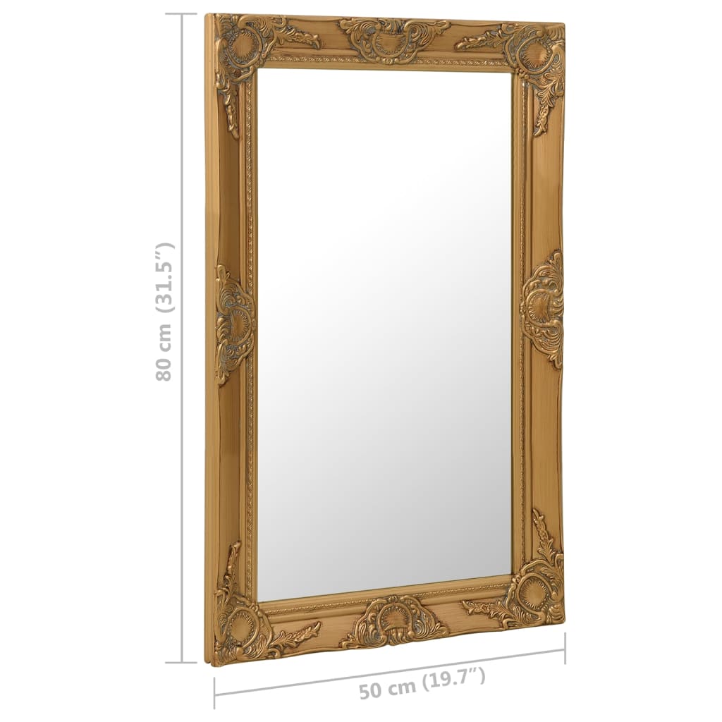 Wandspiegel barok stijl 50x80 cm goudkleurig is nu te koop bij PeponiXL, paradijselijk wonen!
