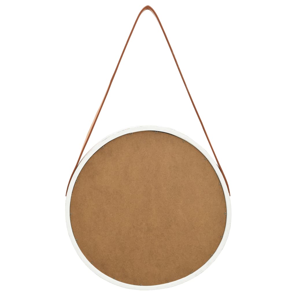 Wandspiegel met band 40 cm wit is nu te koop bij PeponiXL, paradijselijk wonen!