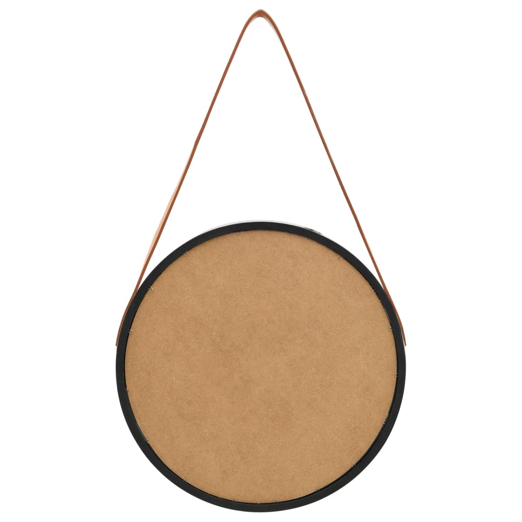 Wandspiegel met band 40 cm zwart is nu te koop bij PeponiXL, paradijselijk wonen!