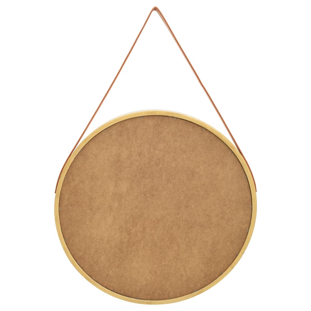 Wandspiegel met band 60 cm goudkleurig