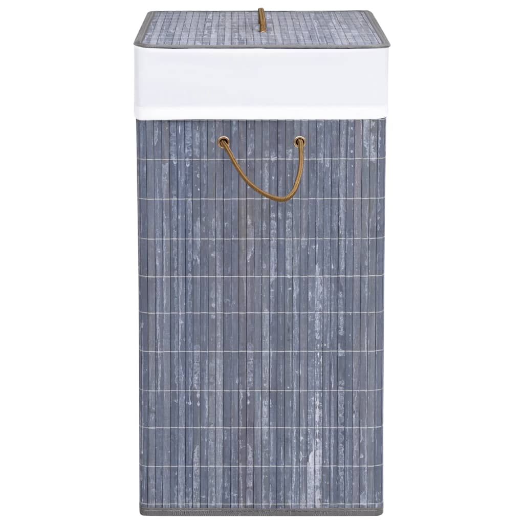 Wasmand met 2 vakken 100 L bamboe grijs is nu te koop bij PeponiXL, paradijselijk wonen!