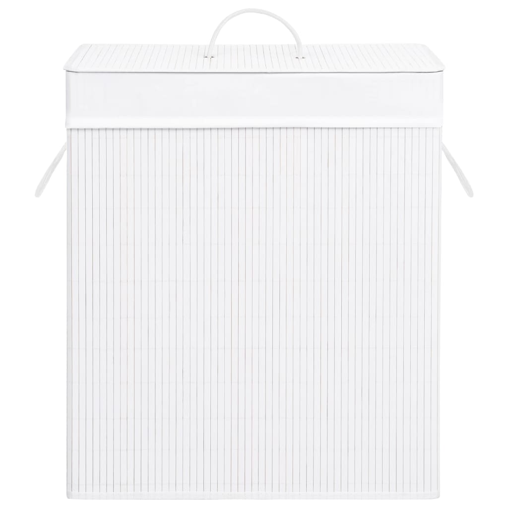 Wasmand met 2 vakken 100 L bamboe wit is nu te koop bij PeponiXL, paradijselijk wonen!