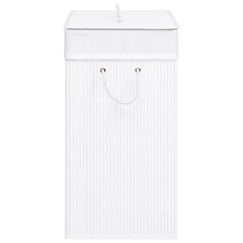 Wasmand met 2 vakken 100 L bamboe wit is nu te koop bij PeponiXL, paradijselijk wonen!