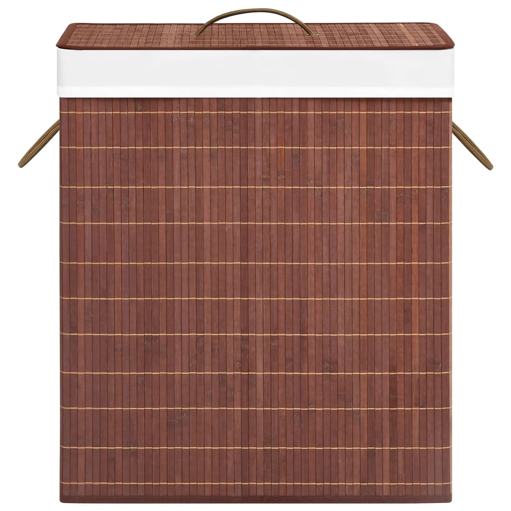 Wasmand met 2 vakken 100 L bamboe bruin is nu te koop bij PeponiXL, paradijselijk wonen!