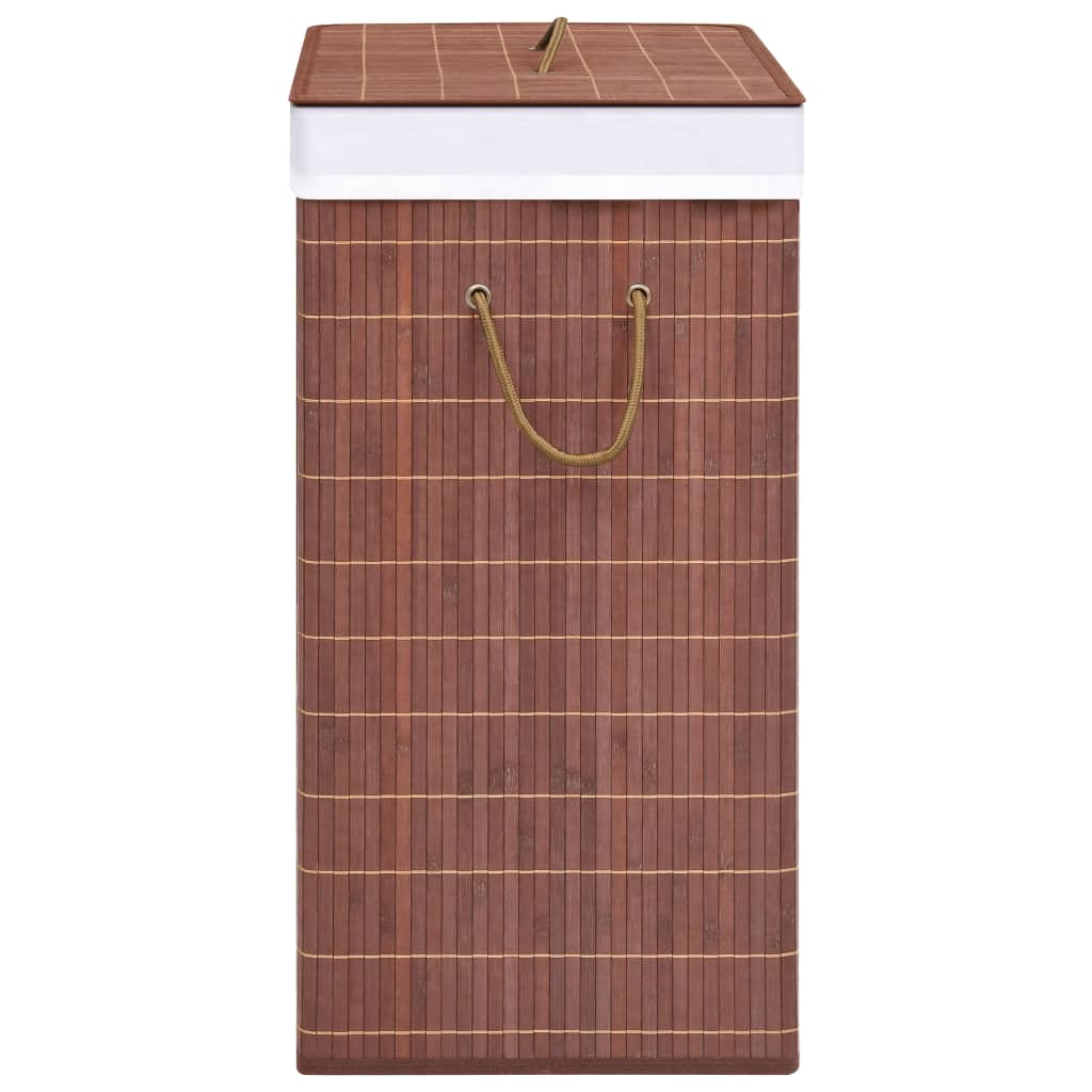 Wasmand met 2 vakken 100 L bamboe bruin is nu te koop bij PeponiXL, paradijselijk wonen!